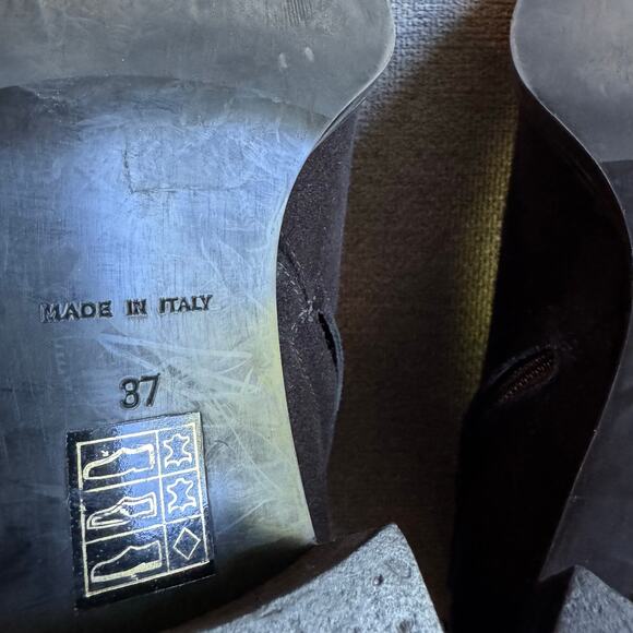 Pancaldi For Diane B. Women's Black Suede Leather Ankle Boot Sz 7 Side Zip - Picture 9 of 12